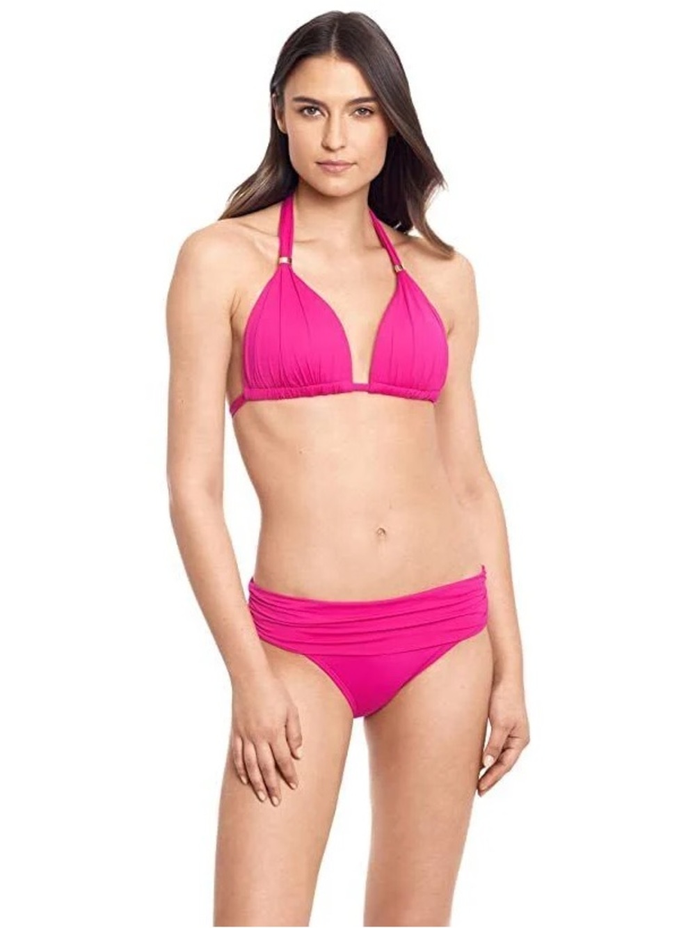 NWT Lauren Ralph Lauren Hot Pink High-Waist Swim Bottoms size 14